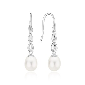 Cercei lungi argint cu perle naturale albe DiAmanti SK24108E_W-G (Argint 925‰ 1,3 g.)